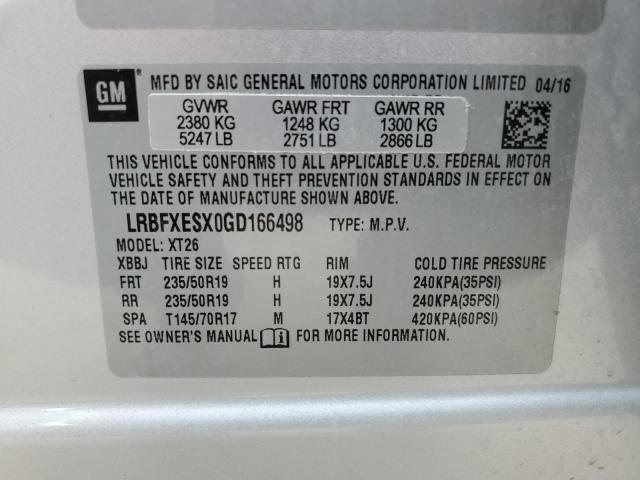 Photo 14 from auction – 2016 BUICK ENVISION P with VIN LRBFXESX0GD166498