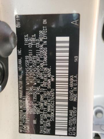 Photo 14 from auction – 2012 TOYOTA HIGHLANDER with VIN 5TDDK3EH5CS104870