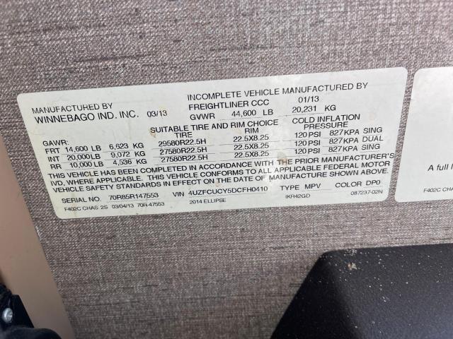Photo 10 from auction – 2013 WINNEBAGO RV with VIN 4UZFCUCY5DCFH0410