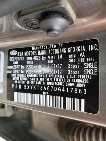 Photo 14 from auction – 2013 KIA SORENTO LX with VIN 5XYKT3A67DG417863