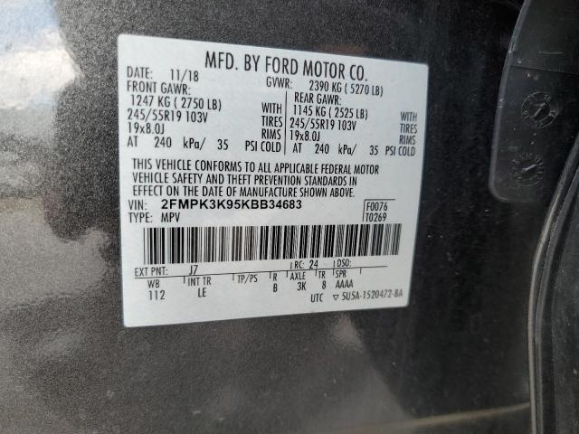 Photo 14 from auction – 2019 FORD EDGE TITAN with VIN 2FMPK3K95KBB34683