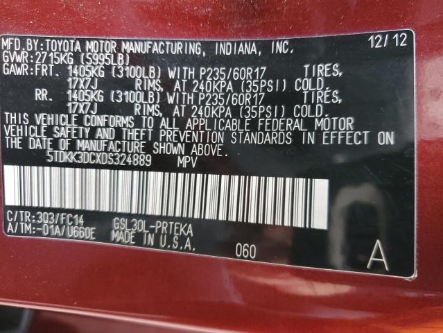 Photo 14 from auction – 2013 TOYOTA SIENNA LE with VIN 5TDKK3DCXDS324889