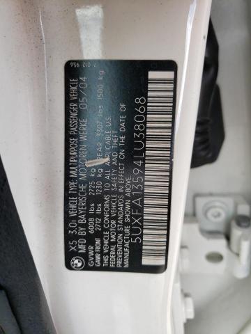 Photo 14 from auction – 2004 BMW X5 3.0I with VIN 5UXFA13594LU38068