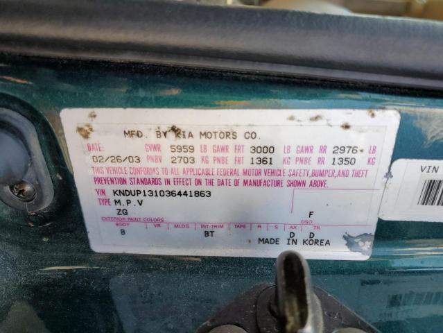 Photo 14 from auction – 2003 KIA SEDONA EX with VIN KNDUP131036441863
