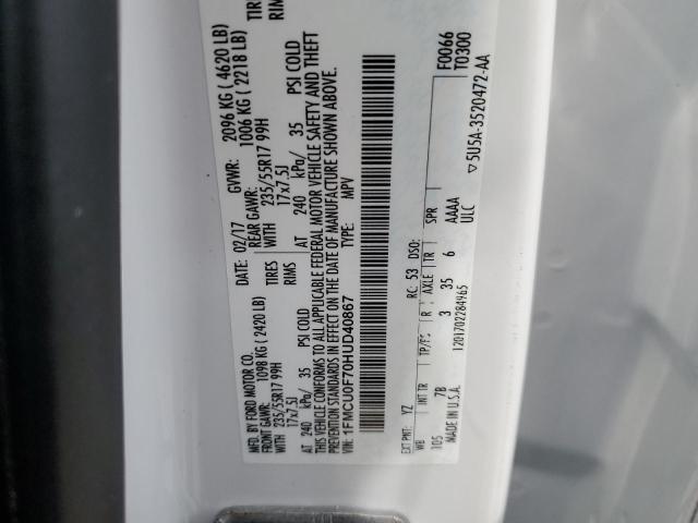 Photo 14 from auction – 2017 FORD ESCAPE S with VIN 1FMCU0F70HUD40867