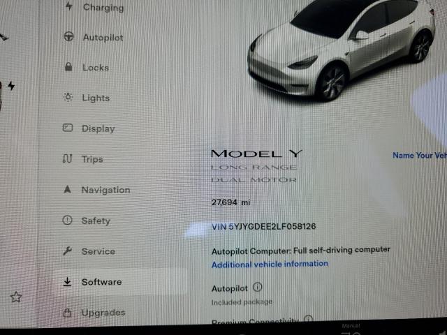 Foto 9 de la subasta – 2020 TESLA MODEL Y con VIN 5YJYGDEE2LF058126