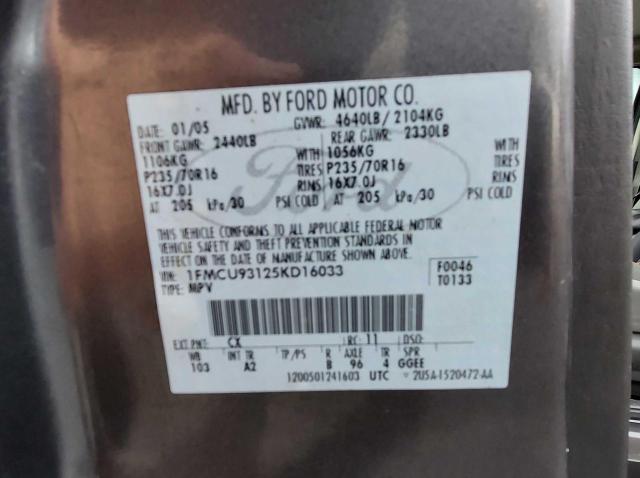 Photo 10 from auction – 2005 FORD ESCAPE XLT with VIN 1FMCU93125KD16033