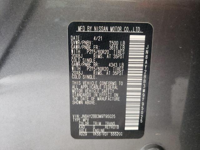Photo 14 from auction – 2021 NISSAN ARMADA SL with VIN JN8AY2BB3M9795025