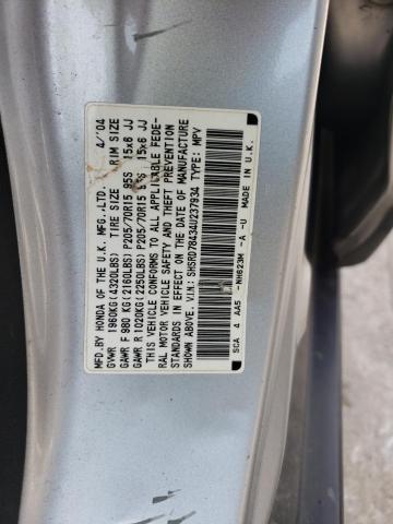 Photo 14 from auction – 2004 HONDA CR-V LX with VIN SHSRD78434U237934