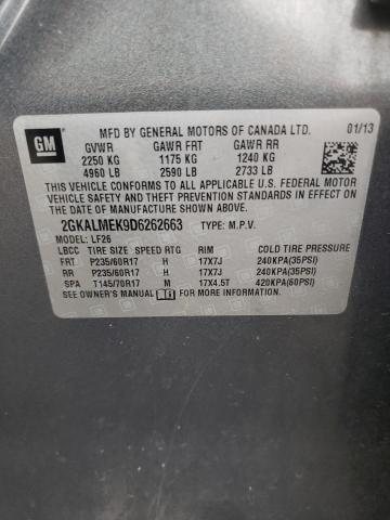 Photo 14 from auction – 2013 GMC TERRAIN SL with VIN 2GKALMEK9D6262663