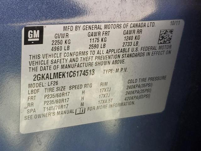Photo 14 from auction – 2012 GMC TERRAIN SL with VIN 2GKALMEK1C6174513