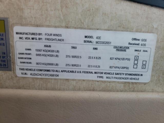 Photo 10 from auction – 2007 FREIGHTLINER CHASSIS X with VIN 4UZACHCY37CX68104