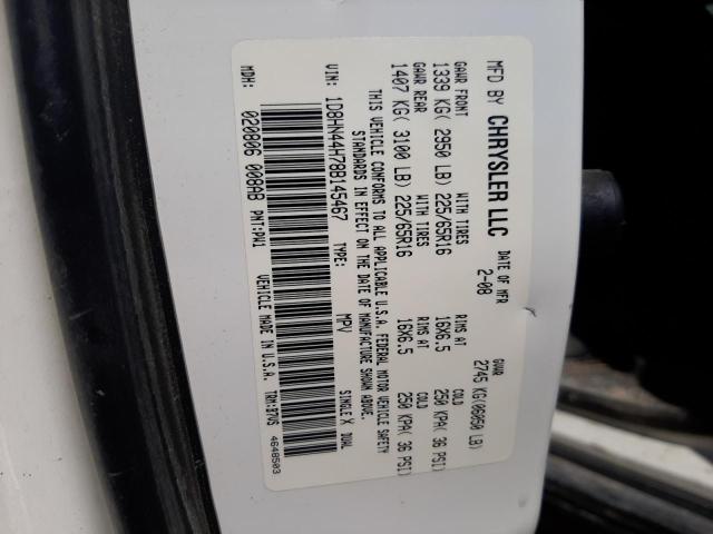 Photo 14 from auction – 2008 DODGE GRAND CARA with VIN 1D8HN44H78B145467