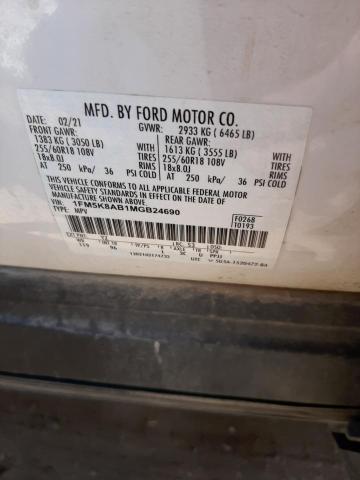 Photo 14 from auction – 2021 FORD EXPLORER P with VIN 1FM5K8AB1MGB24690