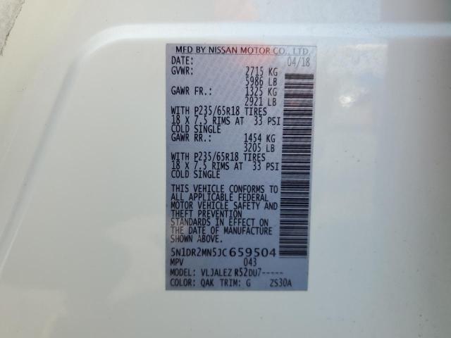 Photo 14 from auction – 2018 NISSAN PATHFINDER with VIN 5N1DR2MN5JC659504