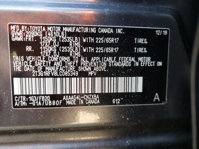 Photo 14 from auction – 2020 TOYOTA RAV4 LE with VIN 2T3G1RFV8LC085349