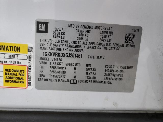 Photo 14 from auction – 2016 GMC ACADIA SLT with VIN 1GKKVRKDXGJ201461