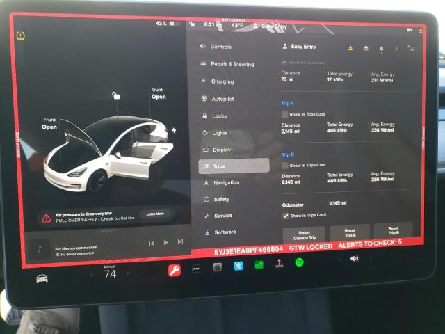 Photo 9 from auction – 2023 TESLA MODEL 3 with VIN 5YJ3E1EA8PF466504