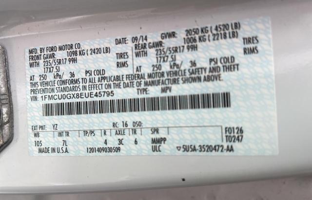 Photo 10 from auction – 2014 FORD ESCAPE SE with VIN 1FMCU0GX8EUE45795