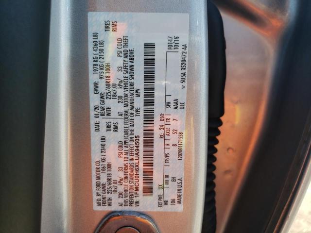 Photo 14 from auction – 2020 FORD ESCAPE SEL with VIN 1FMCU0H6XLUA94505
