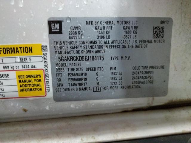Photo 14 from auction – 2014 BUICK ENCLAVE with VIN 5GAKRCKD5EJ184175