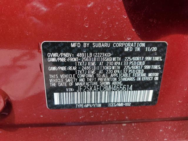 Photo 14 from auction – 2021 SUBARU FORESTER P with VIN JF2SKAFC8MH465614