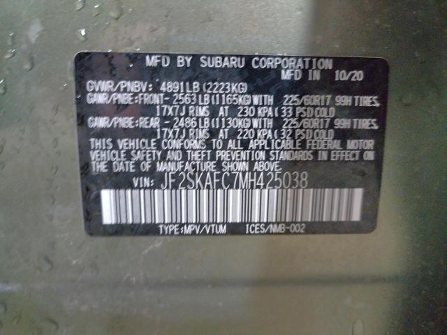 Photo 14 from auction – 2021 SUBARU FORESTER P with VIN JF2SKAFC7MH425038