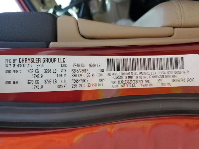 Photo 14 from auction – 2015 JEEP GRAND CHER with VIN 1C4RJEAG2FC634723