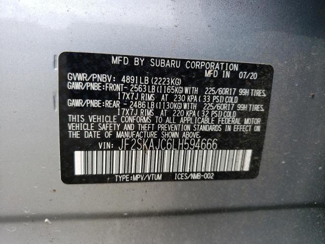 Photo 14 from auction – 2020 SUBARU FORESTER P with VIN JF2SKAJC6LH594666