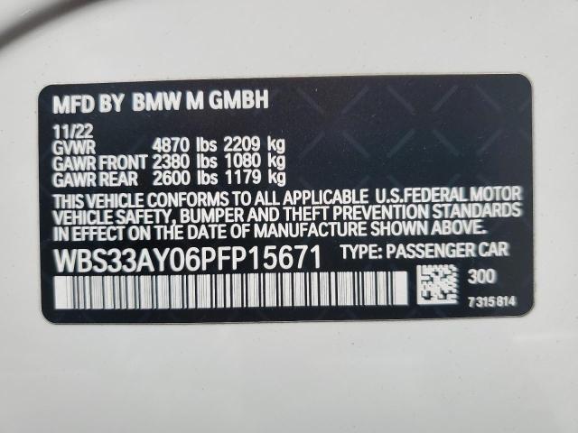 Photo 14 from auction – 2023 BMW M3 COMPETI with VIN WBS33AY06PFP15671