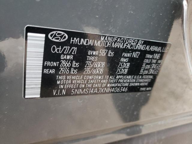 Photo 14 from auction – 2022 HYUNDAI SANTA FE S with VIN 5NMS14AJXNH406346