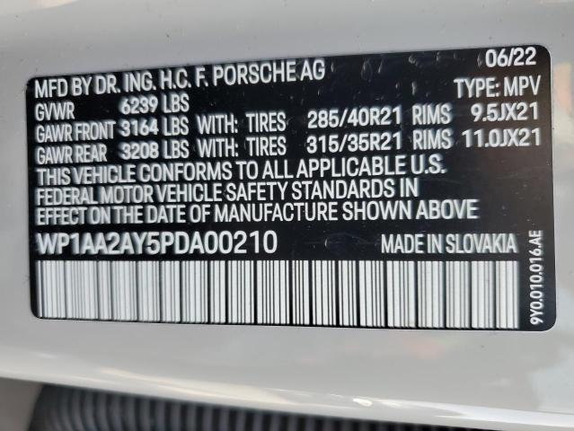 Photo 14 from auction – 2023 PORSCHE CAYENNE BA with VIN WP1AA2AY5PDA00210
