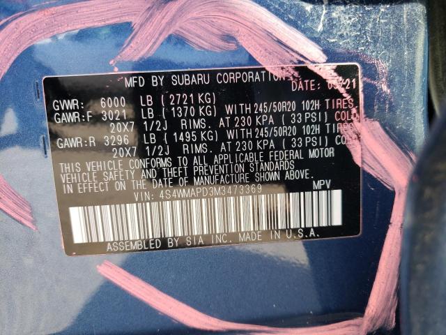 Photo 14 from auction – 2021 SUBARU ASCENT LIM with VIN 4S4WMAPD3M3473369