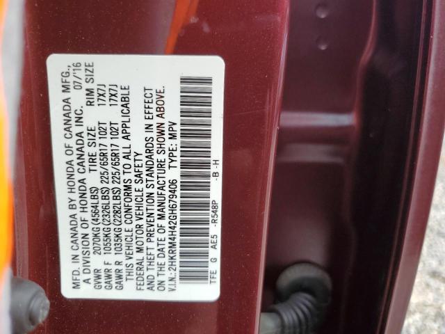 Photo 14 from auction – 2016 HONDA CR-V SE with VIN 2HKRM4H42GH679406