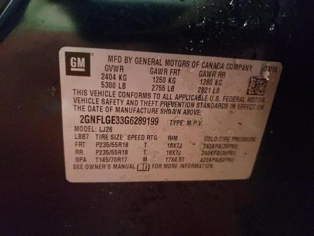 Photo 14 from auction – 2016 CHEVROLET EQUINOX LT with VIN 2GNFLGE33G6289199