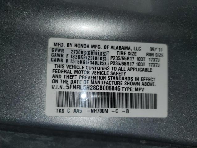 Photo 14 from auction – 2012 HONDA ODYSSEY LX with VIN 5FNRL5H28CB006846