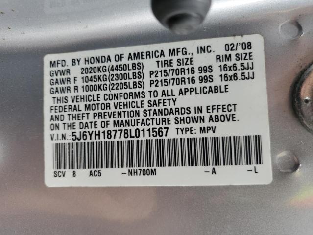Photo 14 from auction – 2008 HONDA ELEMENT EX with VIN 5J6YH18778L011567