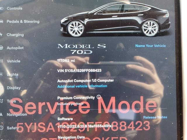 Photo 9 from auction – 2015 TESLA MODEL S 70 with VIN 5YJSA1S29FF088423
