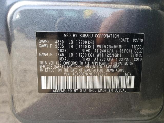 Photo 14 from auction – 2019 SUBARU OUTBACK 3. with VIN 4S4BSENC9K3316934