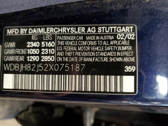 Photo 14 from auction – 2002 MERCEDES-BENZ E-CLASS with VIN WDBJH82J52X075187