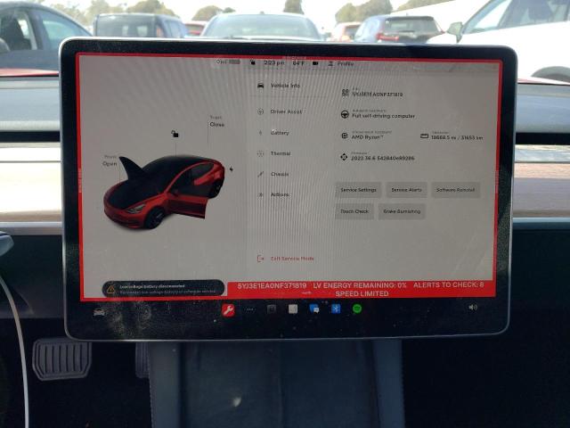 Photo 9 from auction – 2022 TESLA MODEL 3 with VIN 5YJ3E1EA0NF371819
