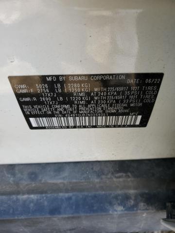 Photo 14 from auction – 2022 SUBARU OUTBACK WI with VIN 4S4BTGUD7N3259351