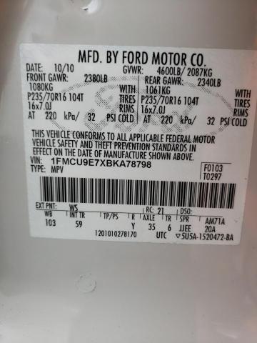 Photo 14 from auction – 2011 FORD ESCAPE LIM with VIN 1FMCU9E7XBKA78798