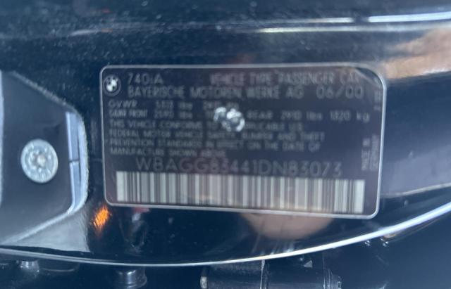 Photo 10 from auction – 2001 BMW 740 I AUTO with VIN WBAGG83441DN83073