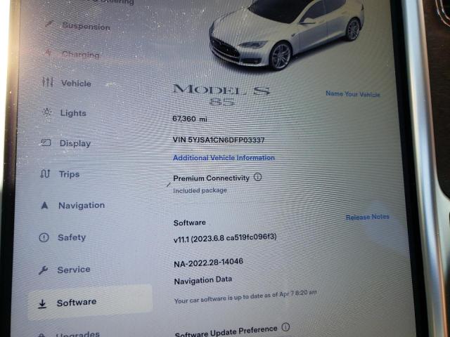 Photo 9 from auction – 2013 TESLA MODEL S with VIN 5YJSA1CN6DFP03337