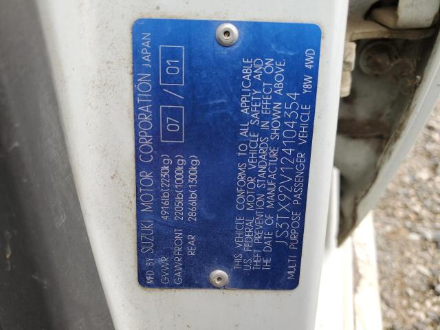 Photo 14 from auction – 2002 SUZUKI XL7 PLUS with VIN JS3TX92V124104354