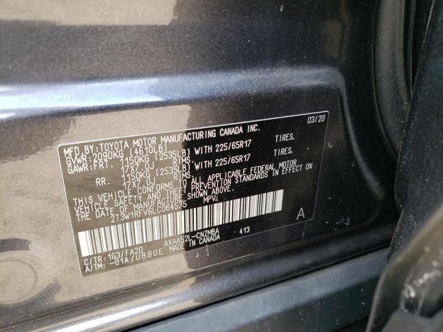 Photo 14 from auction – 2020 TOYOTA RAV4 XLE with VIN 2T3W1RFV6LC064575