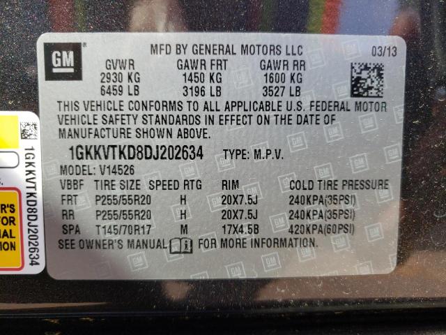 Photo 14 from auction – 2013 GMC ACADIA DEN with VIN 1GKKVTKD8DJ202634