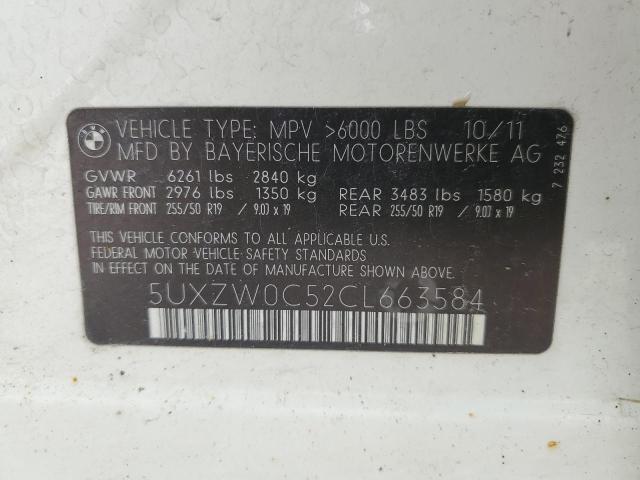 Photo 14 from auction – 2012 BMW X5 XDRIVE3 with VIN 5UXZW0C52CL663584
