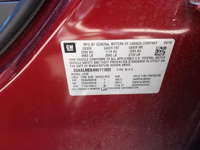 Photo 14 from auction – 2017 GMC TERRAIN SL with VIN 2GKALMEK4H6111865